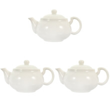 3Pcs Ceramic Teaware White Teapots for Tea Serving Portable