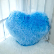 Heart Shaped Pillow Light Blue 15.7x19.6in Soft Plush Decorative Cushion for Sofa Bed Decor