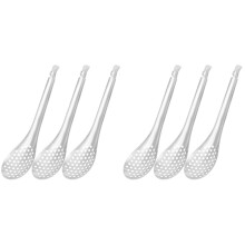 6Pcs Ergonomic Stainless Steel Slotted Caviar Spoons Silver Kitchen