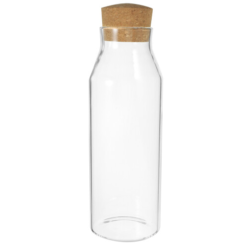 2Pcs Glass Canisters with Cork Lids Transparent Kitchen Storage Jars