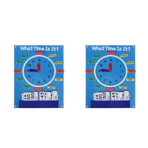 2Pièces Tableau Feutre Pour Apprentissage Temps Et 1