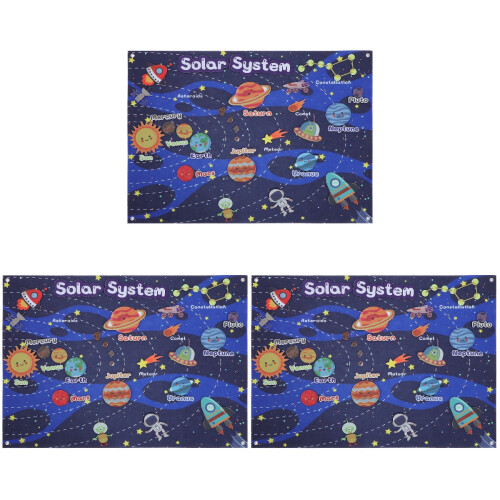 3Sets Multi-Color Felt Story Boards Solar System Learning Toy for Kids