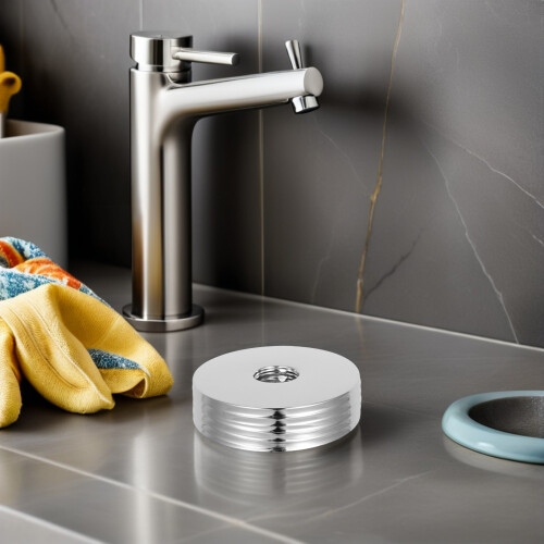6Pièces Plaque Douche Argent Acier Inox Décorative Durable 2