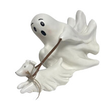 Halloween spookachtige wandelende hond figuur harsen-Wit