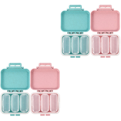 4Pcs Assorted Color Household Medicine Dispenser Multi-Grid Organizer 1