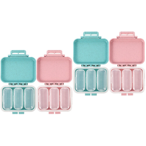 4Pcs Assorted Color Household Medicine Dispenser Multi-Grid Organizer 2