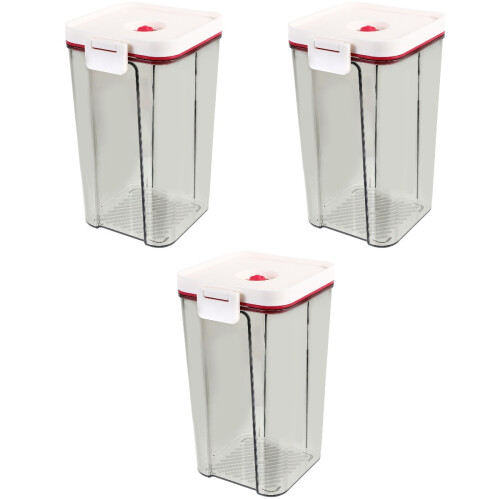 3Pcs Clear Plastic Vacuum Sealed Jars for Coffee Tea Sugar Storage 1