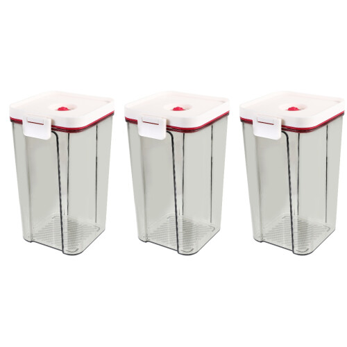 3Pcs Clear Plastic Vacuum Sealed Jars for Coffee Tea Sugar Storage 2