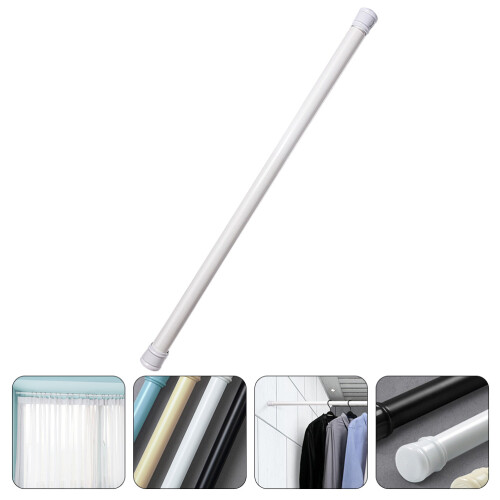4Pcs Adjustable Telescopic Closet Rod White Plastic Punch-Free Design 2
