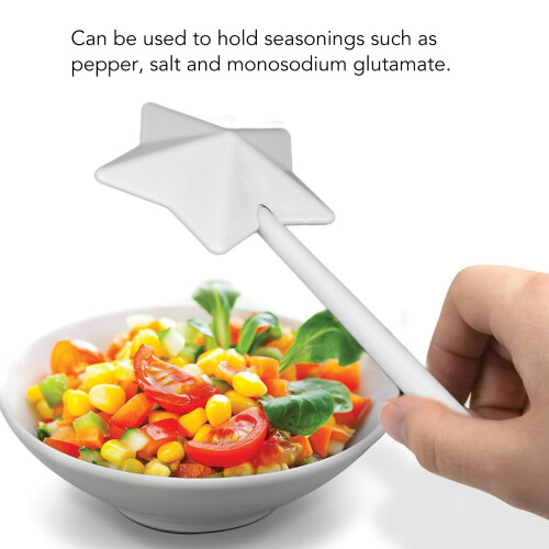 Salt and Pepper Shaker Wand, White Plastic 1oz 1