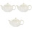 3Pcs Ceramic Teaware White Teapots for Tea Serving Portable 2