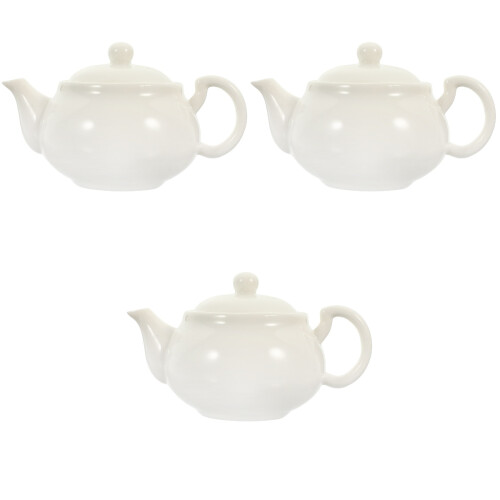 3Pcs Ceramic Teaware White Teapots for Tea Serving Portable 1