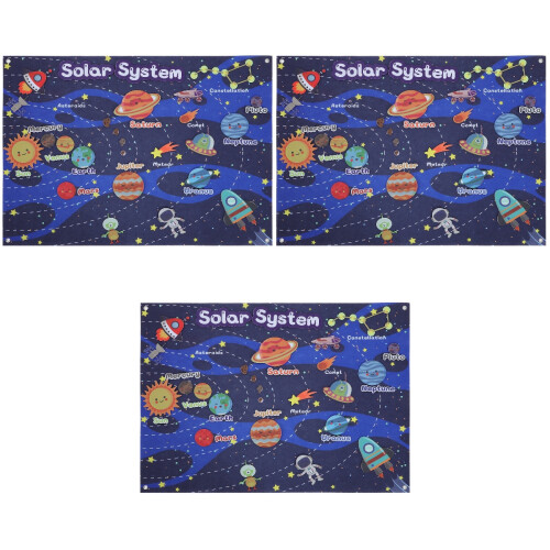 3Sets Multi-Color Felt Story Boards Solar System Learning Toy for Kids 1
