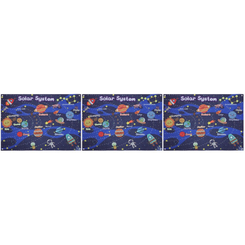 3Sets Multi-Color Felt Story Boards Solar System Learning Toy for Kids 2