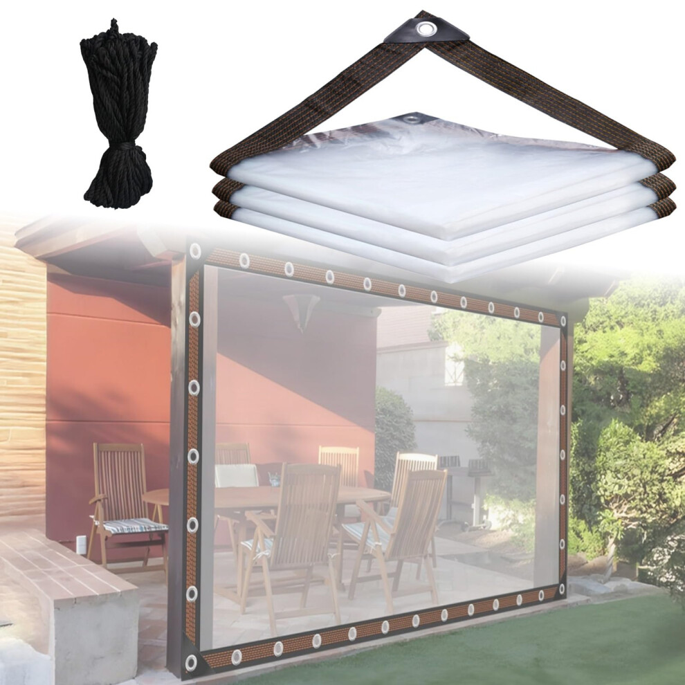 Clear Vinyl Tarp 2X3m Heavy Duty Waterproof Cover With Grommets For Patio Greenhouse Outdoor Use 9330225236689