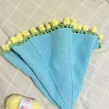 Crochet Blanket Material Set with 3D Rose Design, Handmade Flower Bouquet Blanket for Beginners