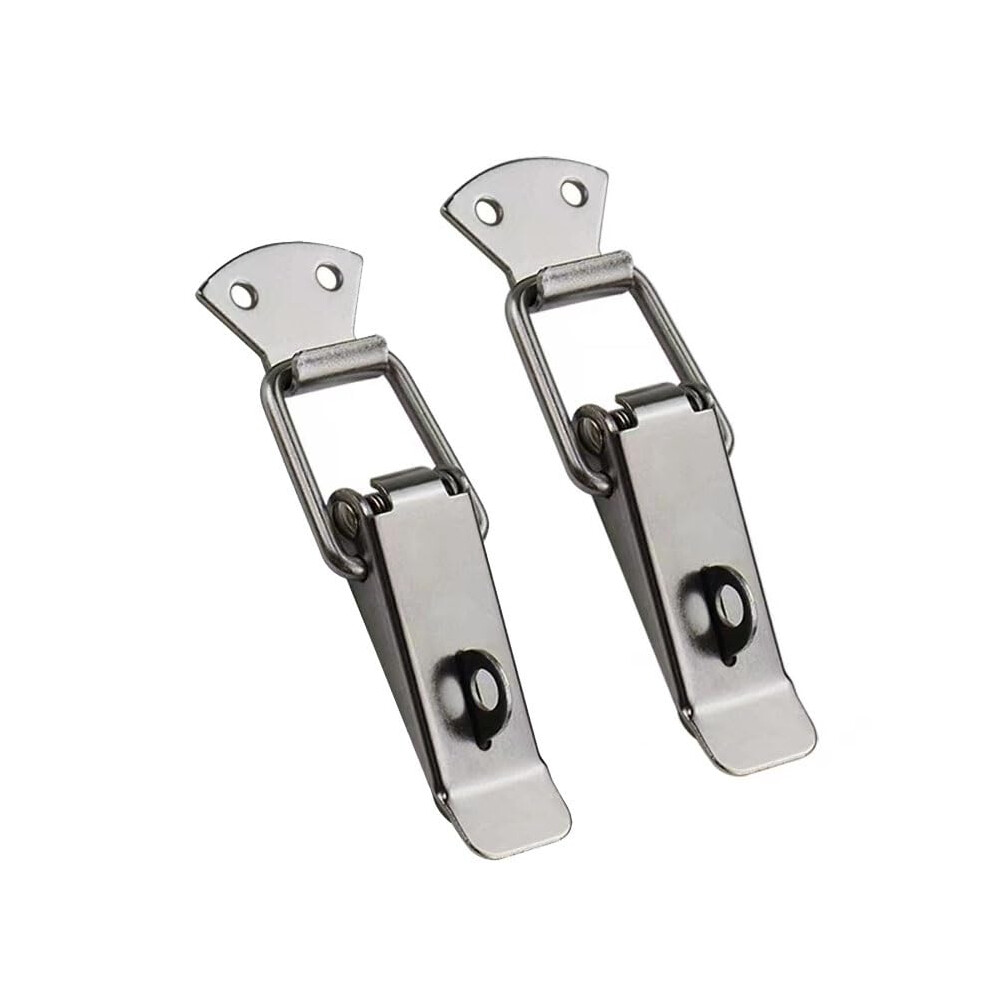 2Pcs Spring Loaded Toggle Latch 76Mm Nickel Plated Iron Secure Lock For Toolbox And Wooden Case 9351714392433