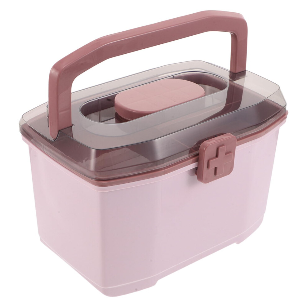 Medicine Storage Box with Handle, MultiCompartment Travel Medicine Organizer for Home and First Aid