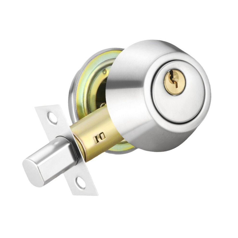 Stainless Steel Door Knob With Lock And Key, Round Entry Handle For Bedroom Or Front Door 9330225237242