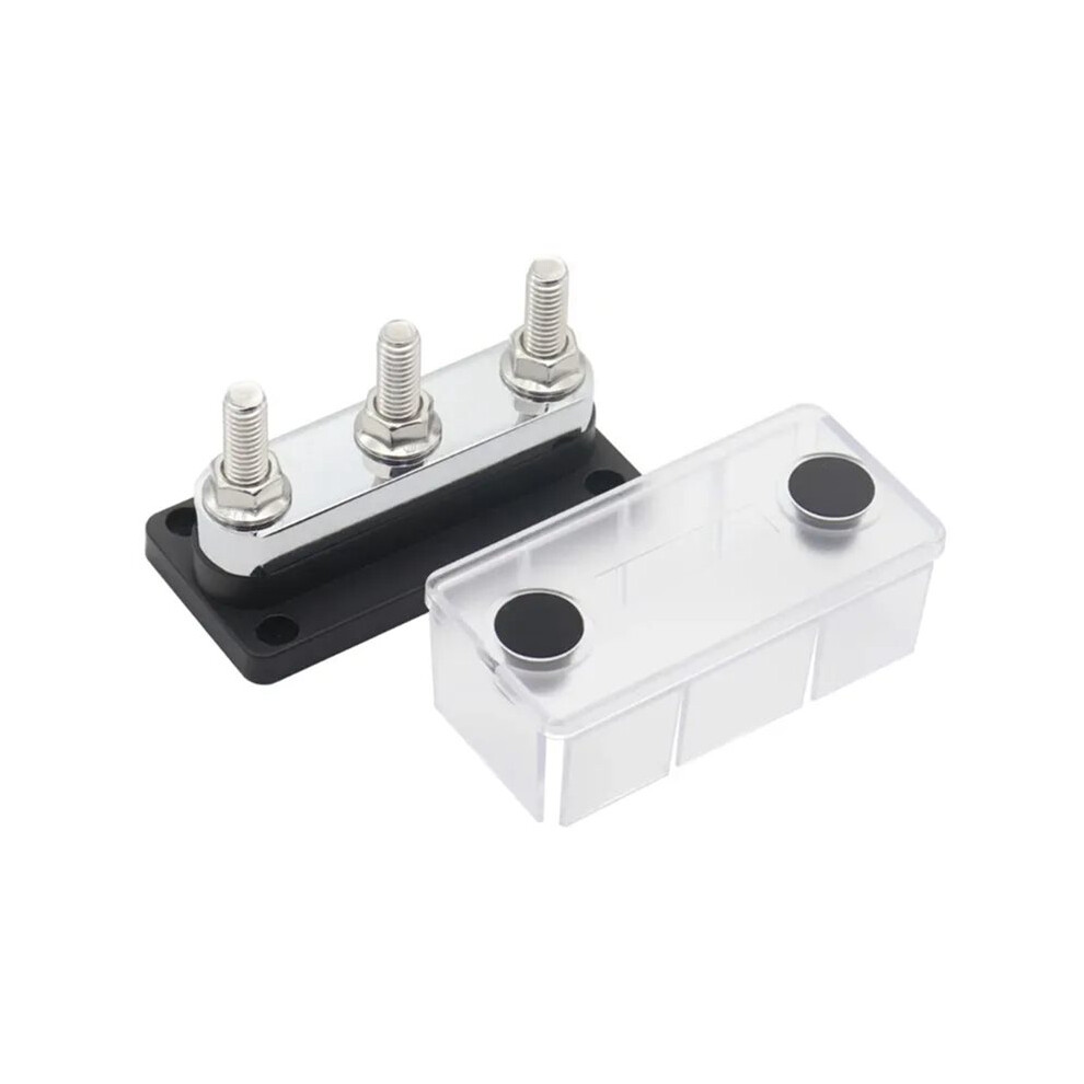 600A Bus Bar 3-Stud M10 High Current Copper Terminal Block With Cover For 12-48V 4712805787043