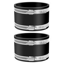 2 Stück Flexible Gummikupplungen, 4-Zoll-Gummikupplungen, Flexible Reparaturkupplungen mit Schlauchschelle, Teichrohrverbinder