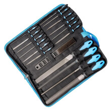 12pcs Needle File Set, High Carbon Steel Metal & Wood Files with Case, Half-Round, Round, Triangle and Flat Files