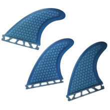 Surfbrädesfenor - 3-Delat Thrusterset i Djupblått, Glasfiber med Enkel Flik