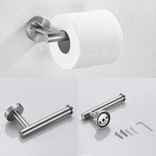 3 Piece Bathroom Hardware Set Brushed Nickel, Durable Stainless Steel Towel Bar and Toilet Paper Holder