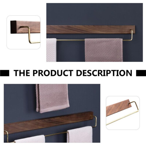 Wall Mounted Towel Rack for Bathroom - Large Solid Wood Storage Bar 1