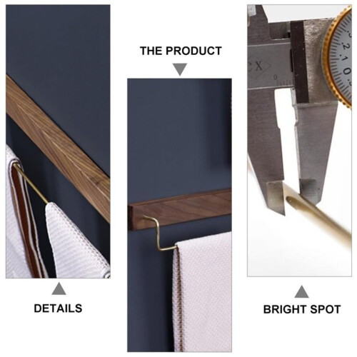 Wall Mounted Towel Rack for Bathroom - Large Solid Wood Storage Bar 2