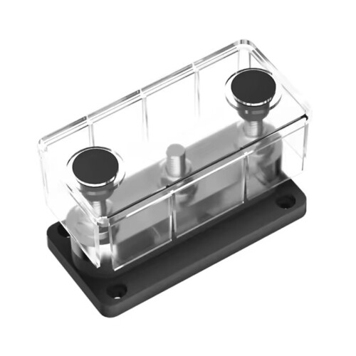 600A Bus Bar 3-Stud M10 High Current Copper Terminal Block with Cover for  12-48V 1