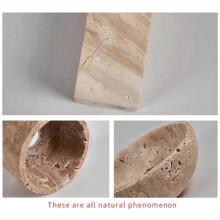 Elegante Wabi-Sabi-Wandlampe Aus Gelbem Travertin für die Wohndekoration
