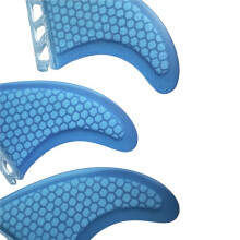 Surfboard Fins - 3 Piece Thruster Set in Deep , Fiberglass Single Tab