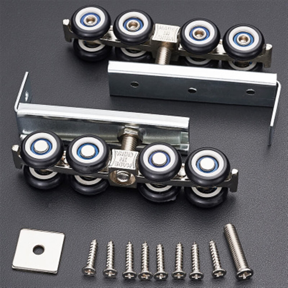 Cold Rolled Steel Sliding Door Roller Kit With 22Mm Nylon Wheels, Heavyduty Closet Door Hardware Set 9330225237518