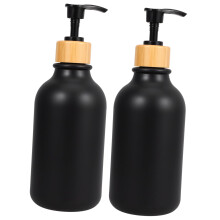 2pcs 500ml Refillable Soap Dispenser Bottles Black Bathroom Lotion Pump Set for Hand Soap and Shampoo