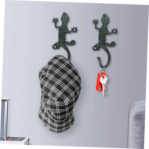 Antique Iron Gecko Decorative Wall Hooks for Coats Keys Towels Space Saving Organizer for Home Office 2