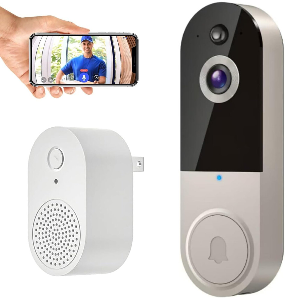 1080P Wireless Video Doorbell Camera With Chime, Ai Motion Detection, Twoway Audio, Night Vision, T50 Beige 9351714392914
