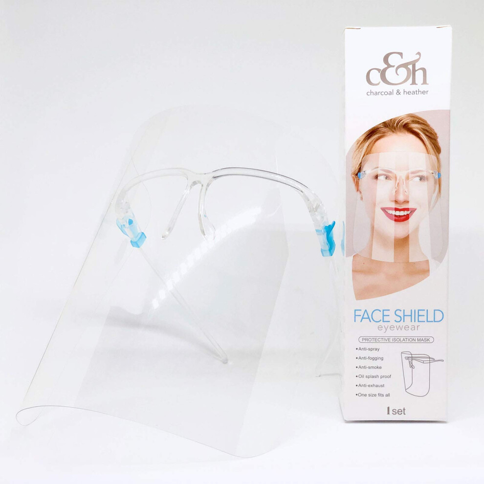 Reusable Antifog Face Shield Glasses For Clear Vision, Comfortable Eyewear Fit, Individually Sealed Box 9330225237648