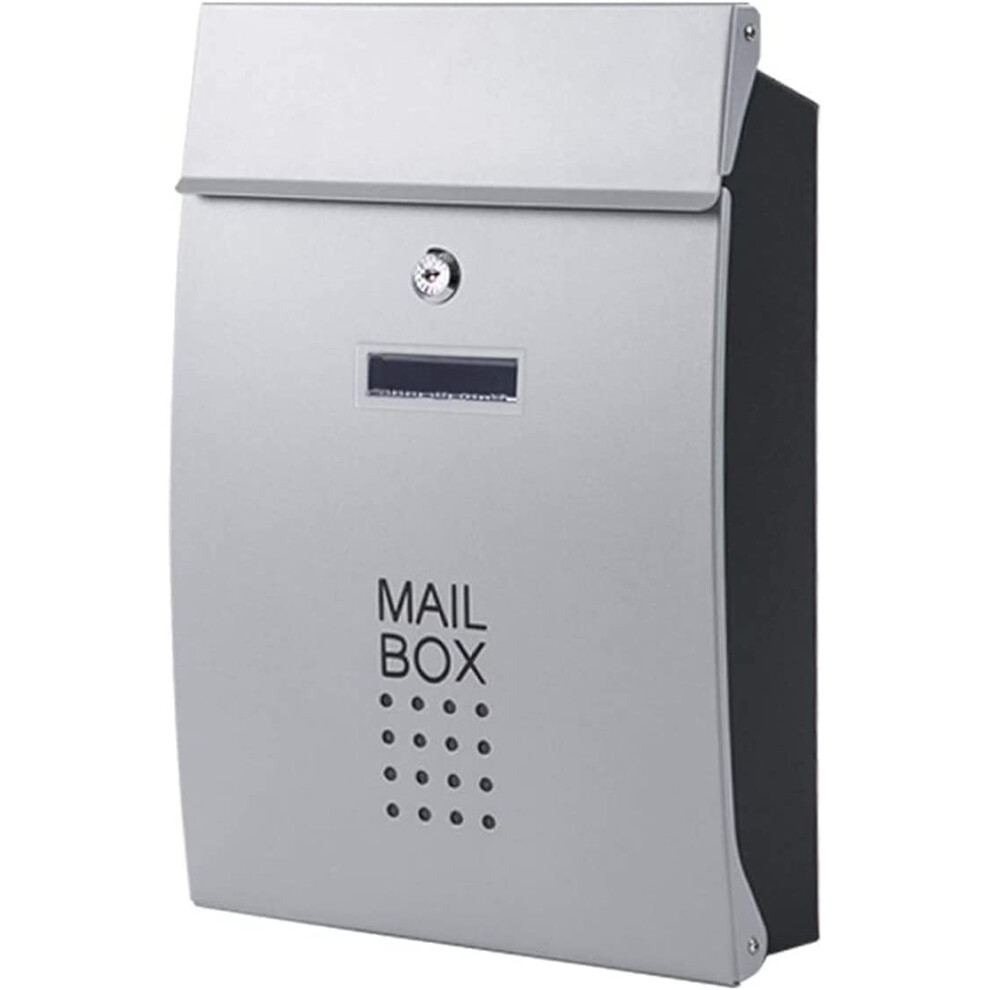 Wall Mounted Locking Mailbox Weatherproof Steel Secure Mail Drop Box For Office Or Home Use 9330225718673