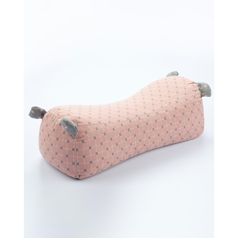 Pink Adjustable Buckwheat Neck Roll Pillow For Sleeping, Cooling Ergonomic Support For Neck Pain Relief, 16X6