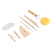 Clay Carving Tools 8Pcs Stainless Steel & Wooden Handles for DIY Sculpting