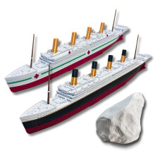 RMS Titanic and Britannic Model Set 1 Ft Fully Assembled with Historically Accurate Detailing