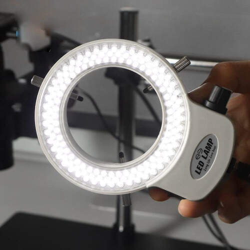 144 LED Adjustable Microscope Ring Light with Stepless Brightness Control and Shadow White Illumination 1