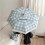 Checkered Pattern Umbrella Multiuse Sun Rain Prevent Portable-1 2