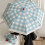 Checkered Pattern Umbrella Multiuse Sun Rain Prevent Portable-1 4
