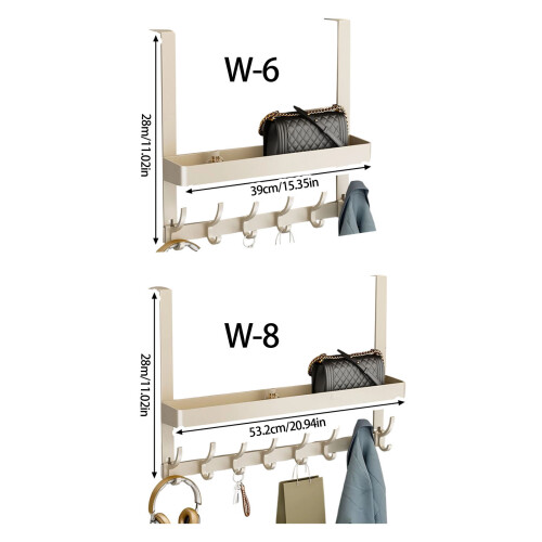 Multipurpose Door Back Hook Organizers Sturdy-Gray 8 hooks 1
