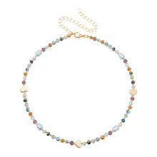 Collier ludique de perles de résine de couleurs-Ton marron