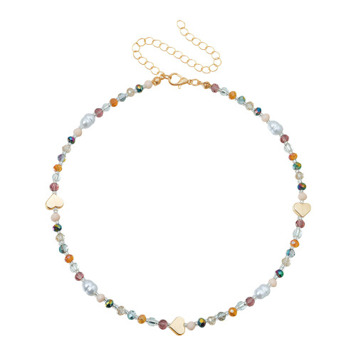 Collier ludique de perles de résine de couleurs-Ton marron
