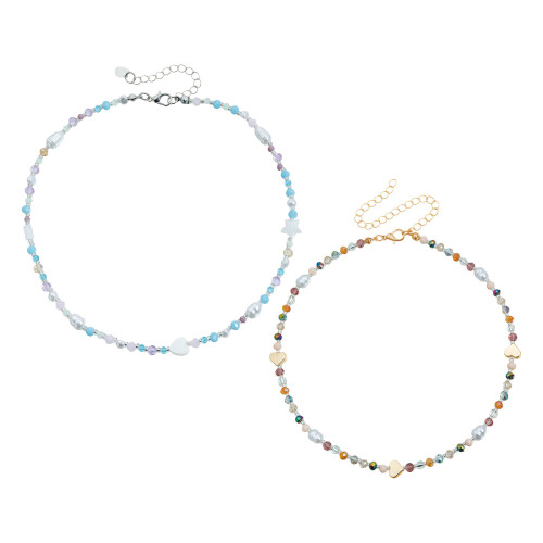 Collier ludique de perles de résine de couleurs-Ton marron 1