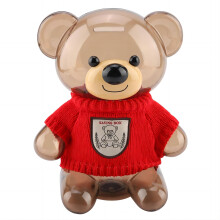 Transparent Bear Piggy Bank for Kids, Cute Cartoon Money Box Gift, Durable Visible Saving Design (1#)